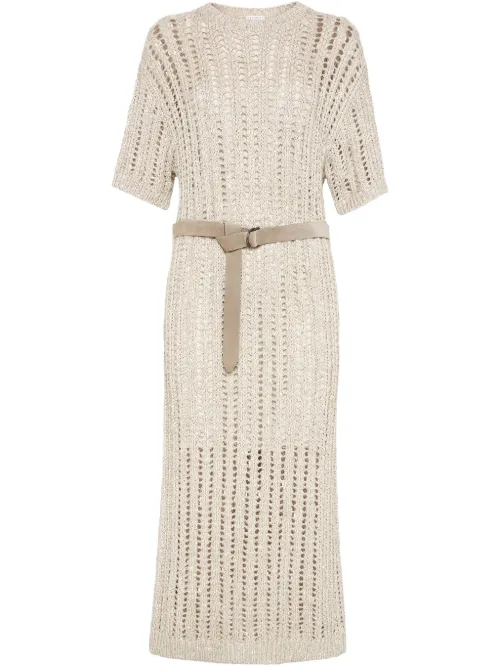 Robe en maille à coupe mi-longue - Brunello Cucinelli - Modalova