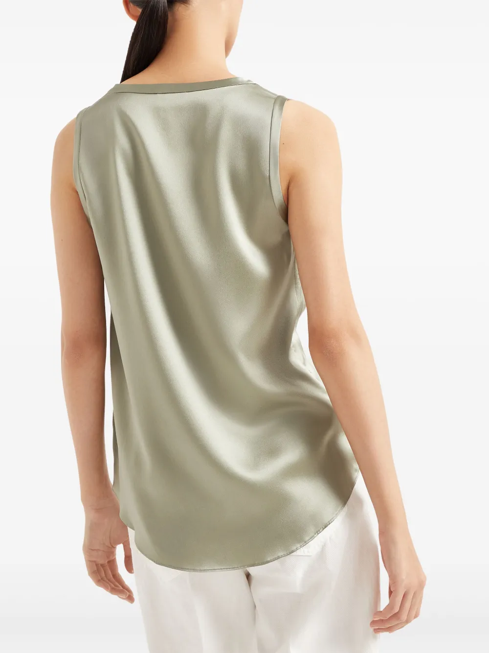 Brunello Cucinelli Omkeerbare satijnen tanktop Groen