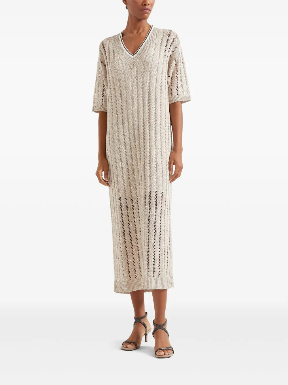 Brunello Cucinelli Dazzling jurk Beige