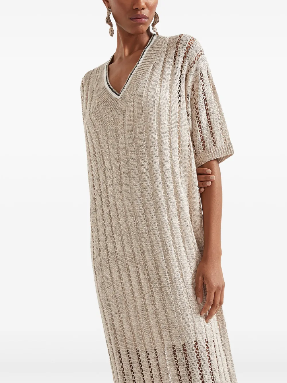 Brunello Cucinelli Dazzling jurk Beige