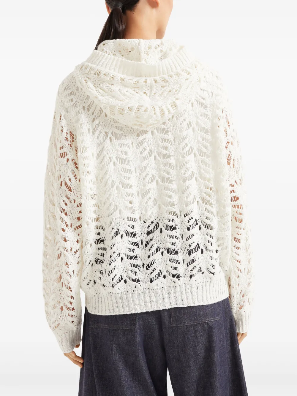 Brunello Cucinelli Vest met bloemenkant Wit