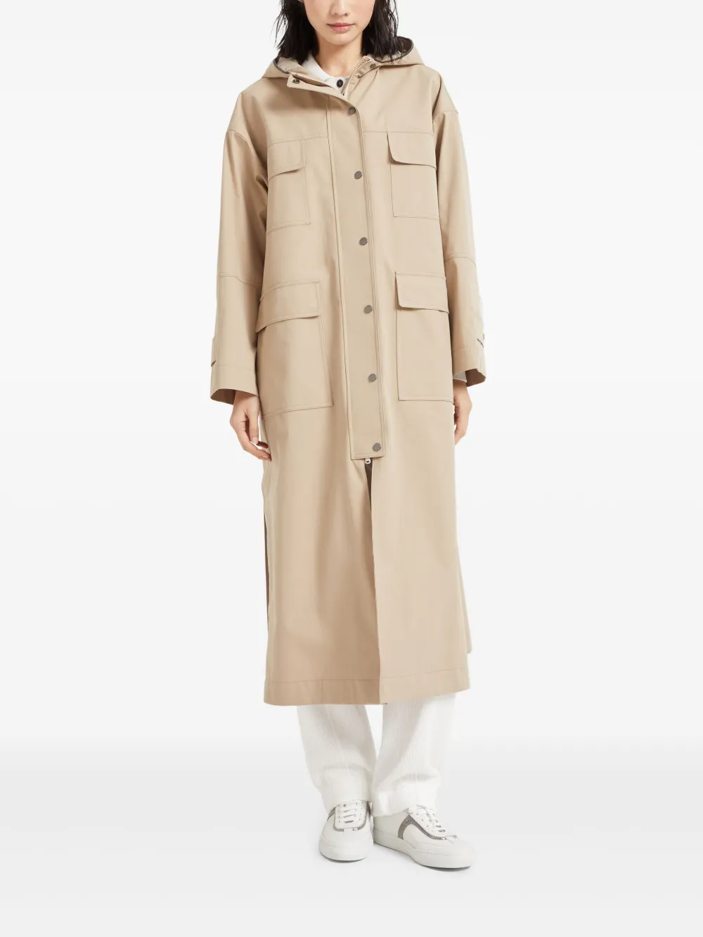 Brunello Cucinelli Regenjas van katoenen blend Beige