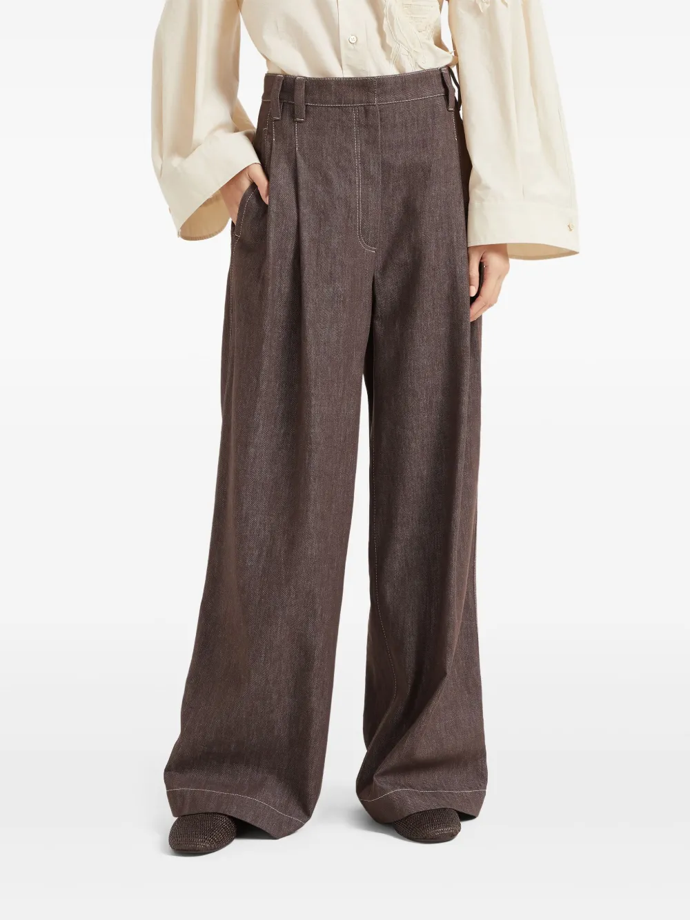 Brunello Cucinelli Straight broek Bruin
