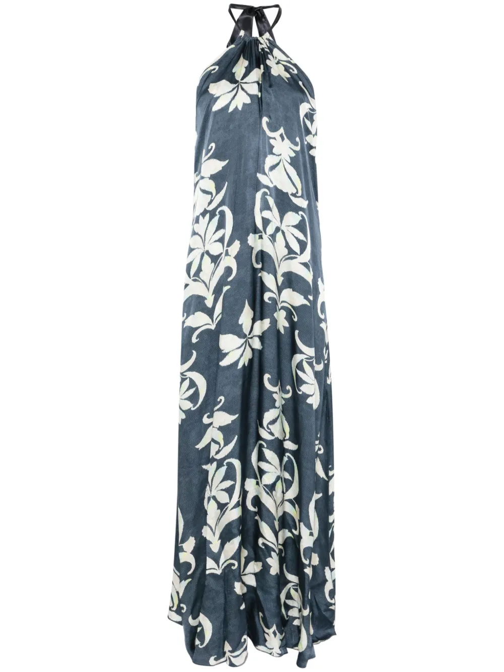 Shop Forte Forte Floral-print Maxi Dress In Blue