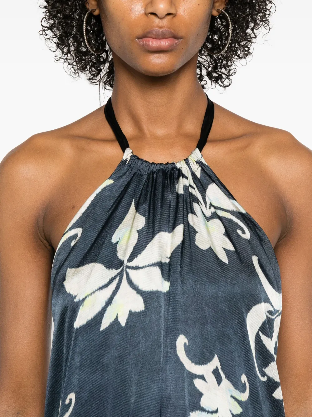 Shop Forte Forte Floral-print Maxi Dress In Blue