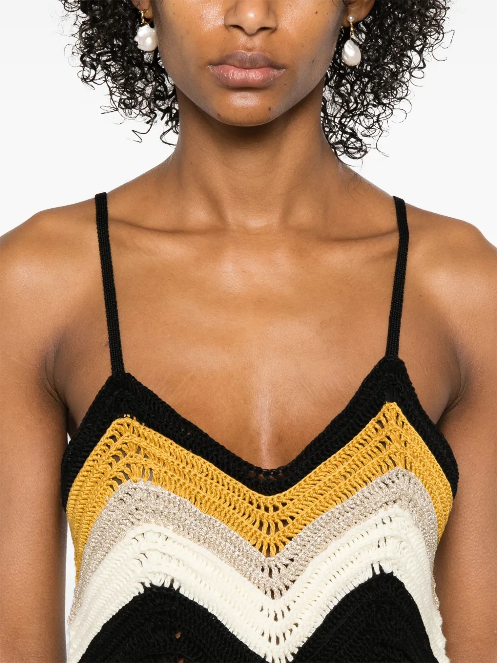 FORTE FORTE CROCHET-KNIT CROP TOP