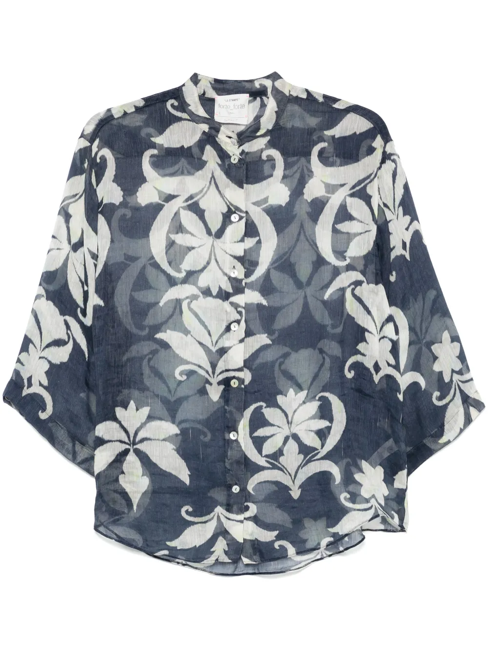 Forte Blouse met bloemenprint Blauw