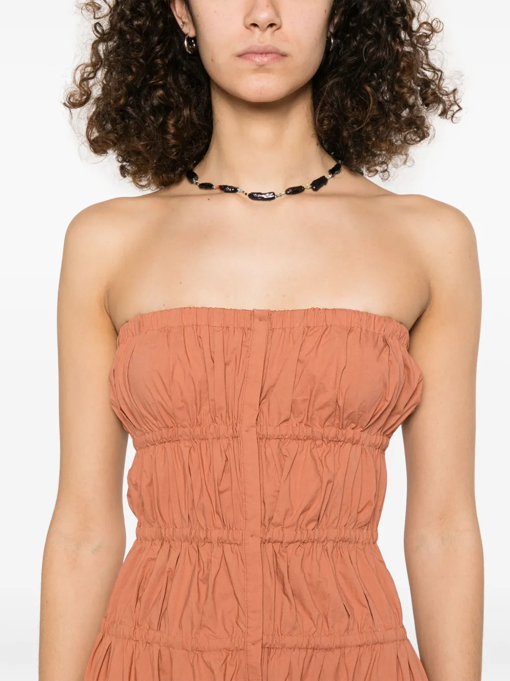 Shop Forte Forte Cotton Maxi Dress In Brown