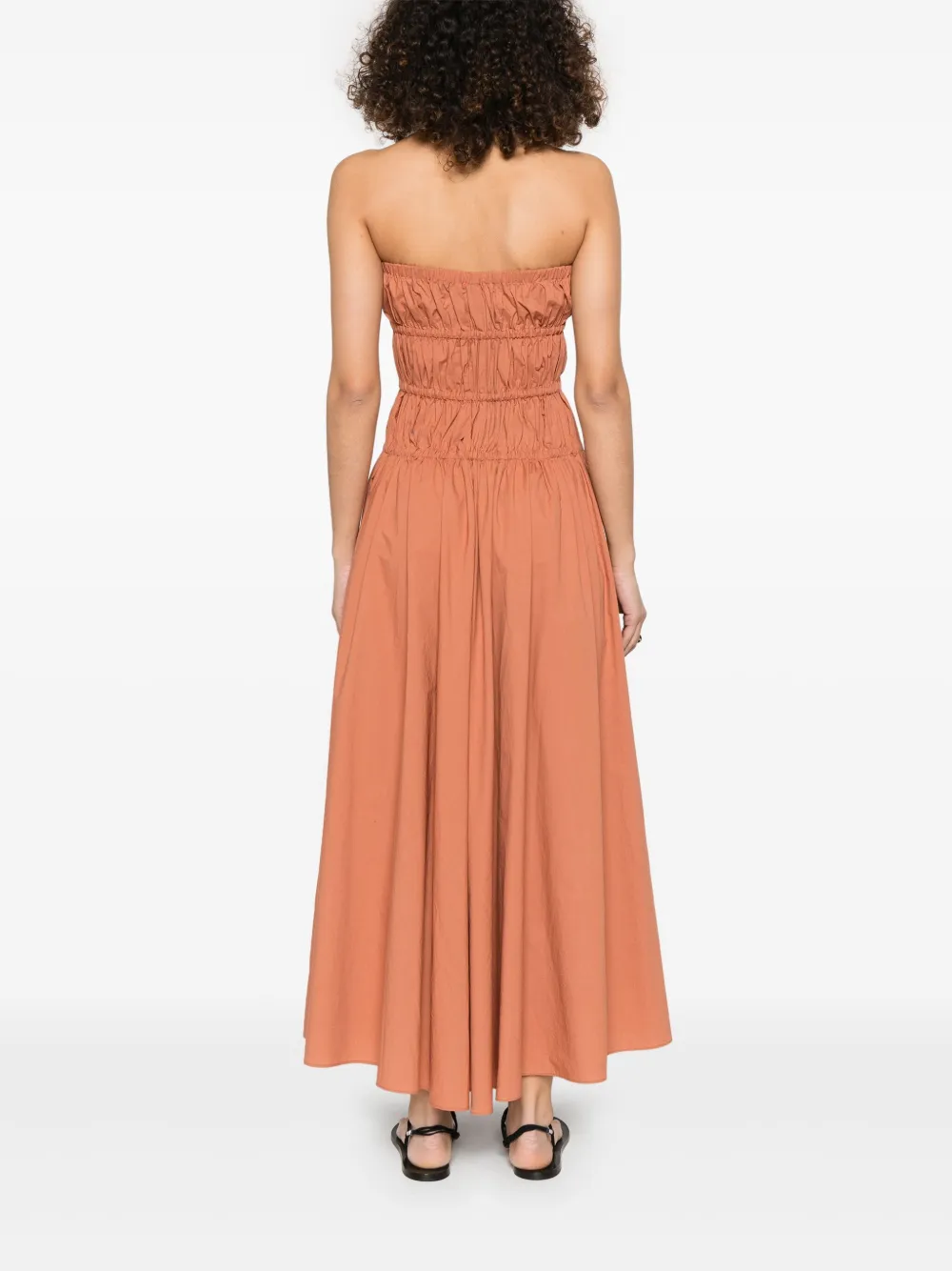 Shop Forte Forte Cotton Maxi Dress In Brown