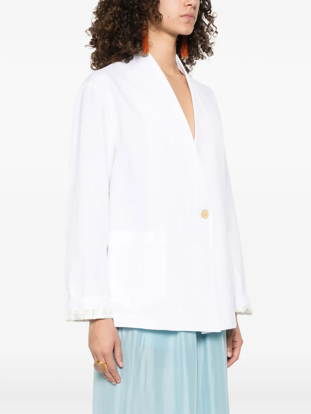FORTE FORTE TWILL-WEAVE BLAZER