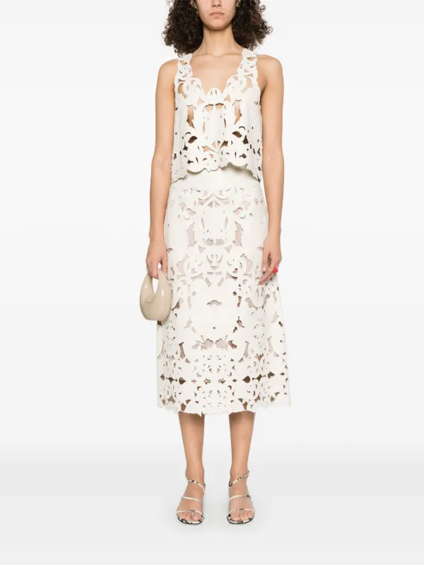 Forte Forte Midi-rok Met Bloemenprint Beige FARFETCH NL