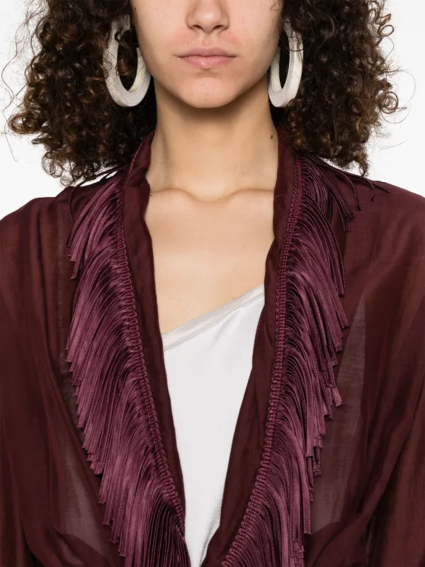 コート FORTE FORTE Women Coats 13823MYCOAT F47M3010 RED forte-forte--Belted-Linen-Coat