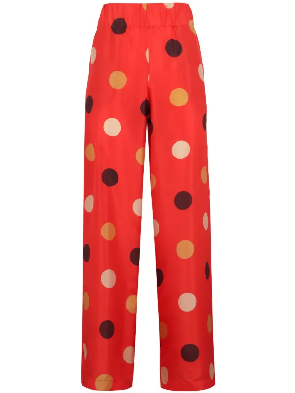 ASPESI Polka Dot-print Trousers in Orange