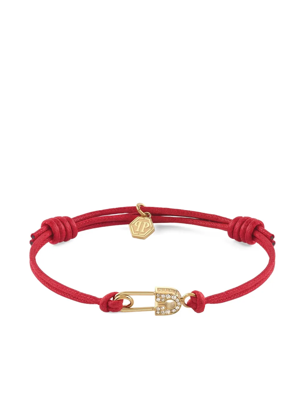 Philipp Plein Safety Pin Bracelet In Red