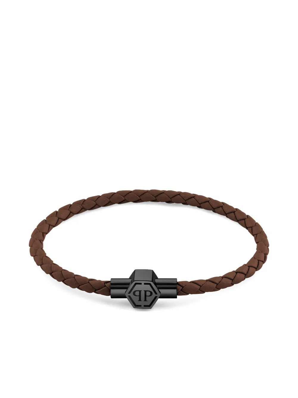 Philipp Plein Enigma braided-leather bracelet | Black | Image 1