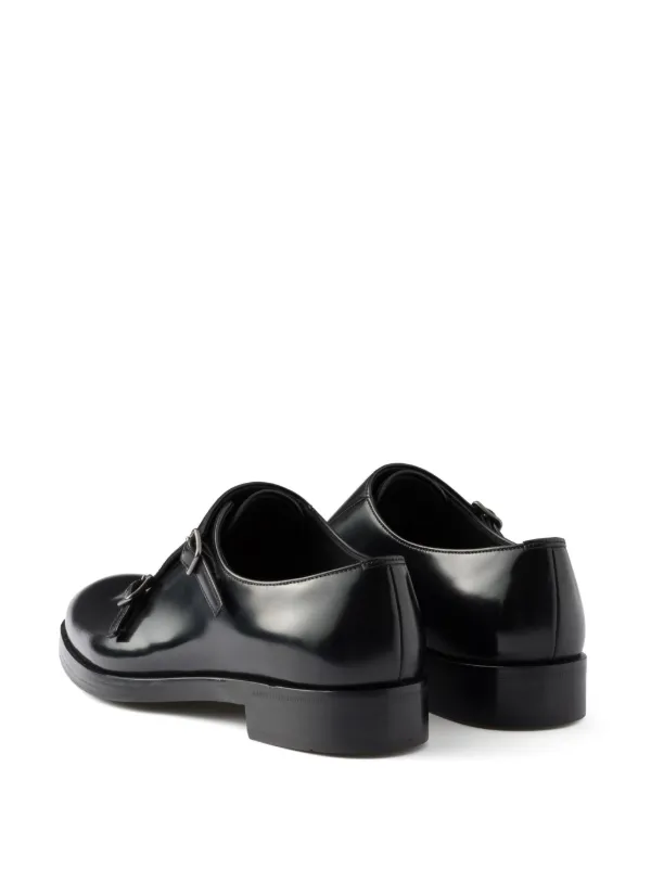 Prada ダブルバックル ローファー | ブラック | FARFETCH JP
