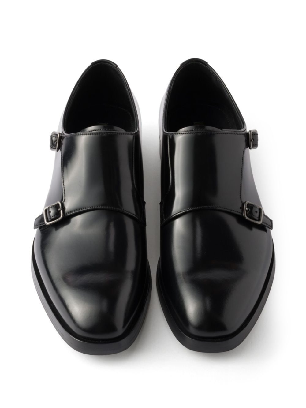 Prada patent-finish mink shoes Black