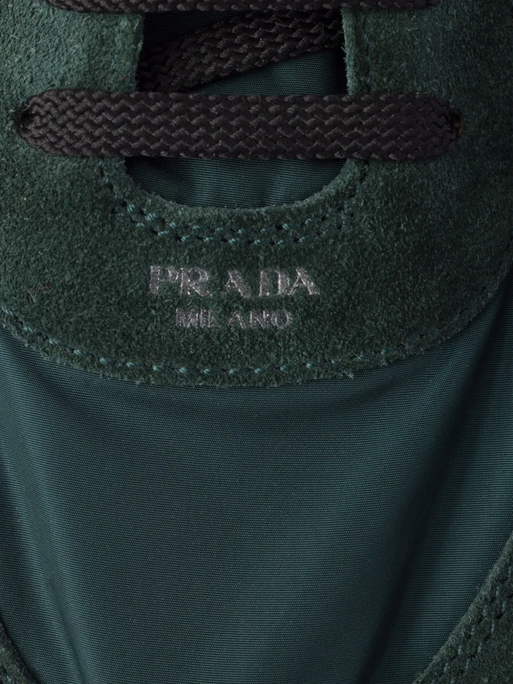 Prada Collapse Re-Nylon suède sneakers Groen