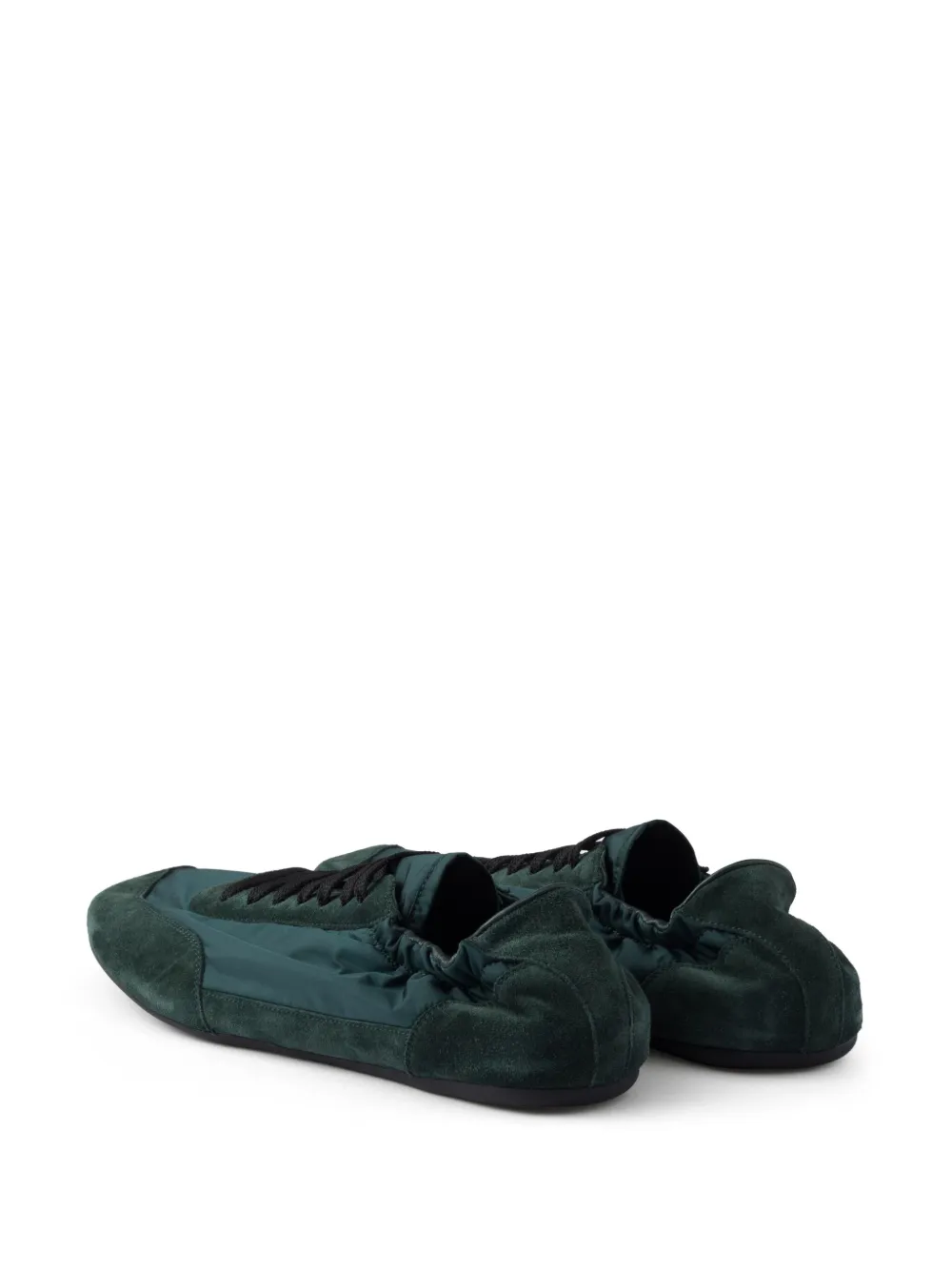 Prada Collapse Re-Nylon suède sneakers Groen