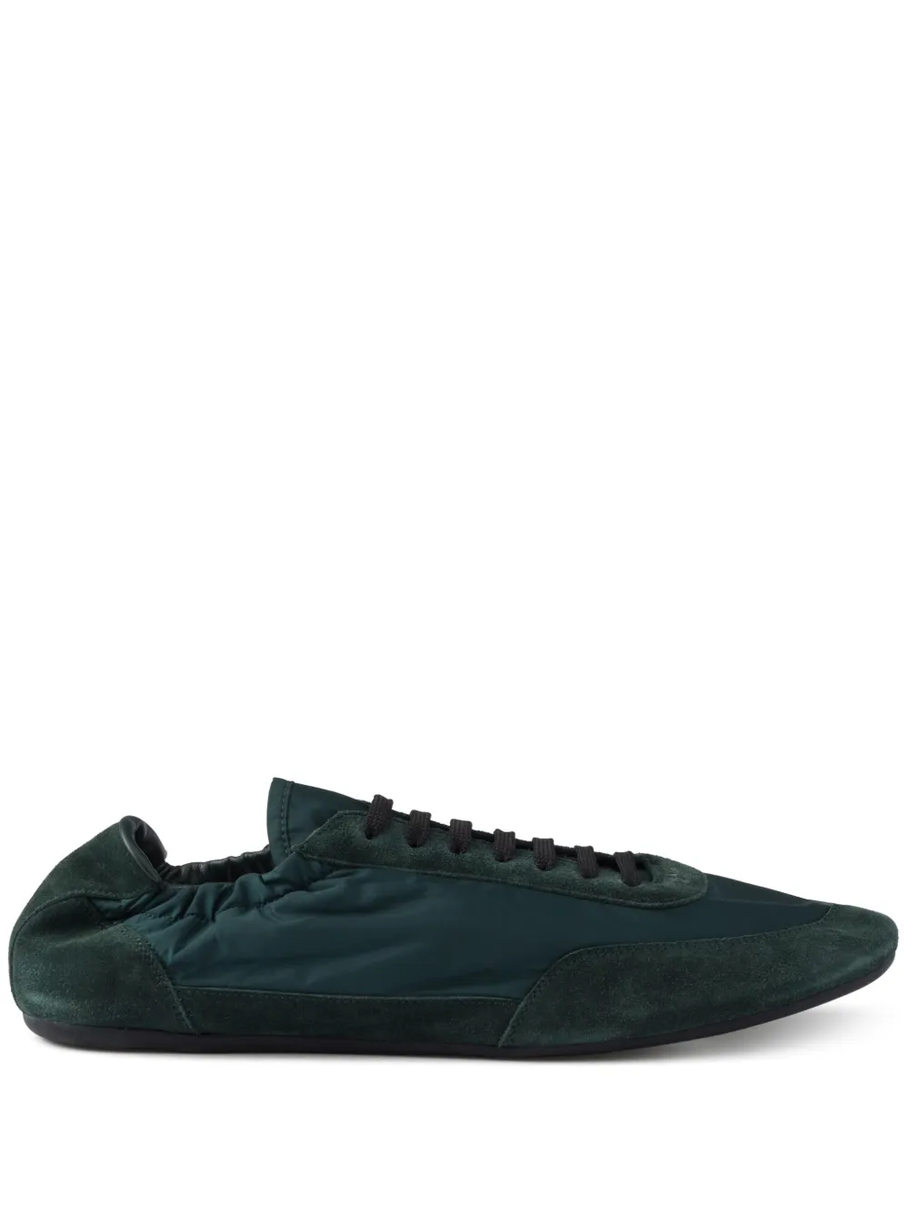 Prada Collapse Re-Nylon suède sneakers Groen