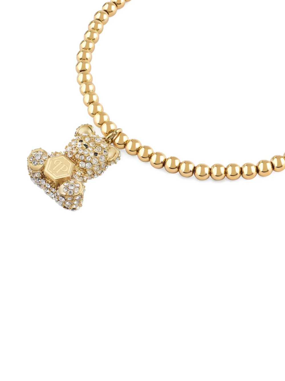 Philipp Plein Valentine Teddy-charm Bracelet In Gold