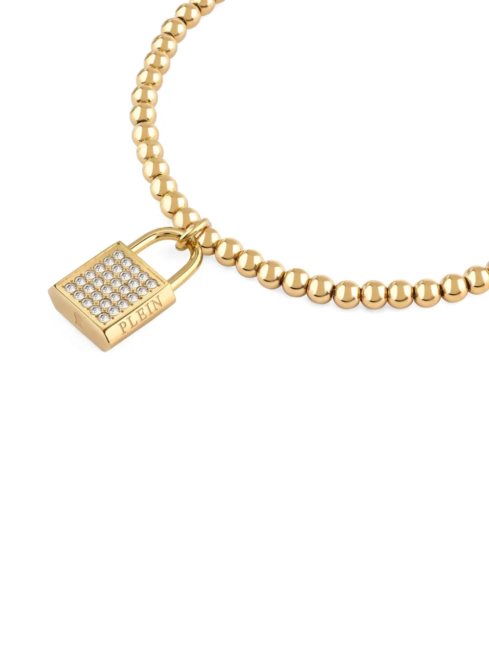 gold crystals lock-pendant bracelet
