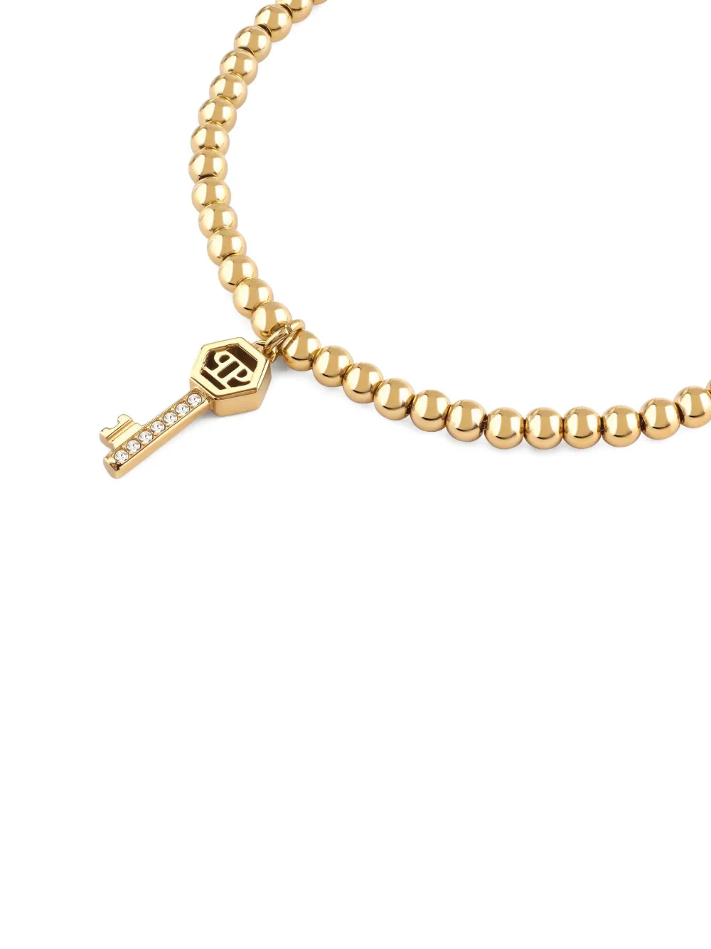  Philipp Plein Gold Crystals Key-pendant Bracelet 