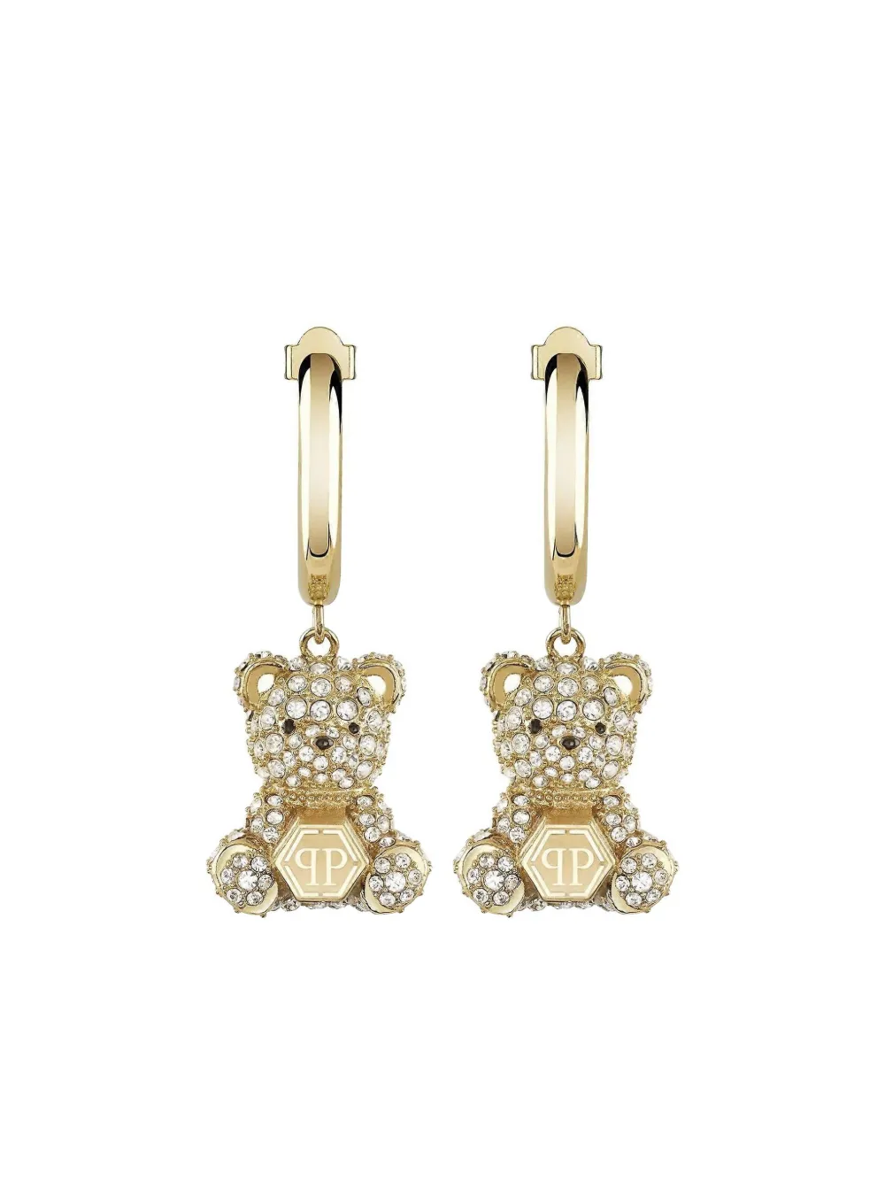 Philipp Plein Teddy Valentine oorringen - Goud