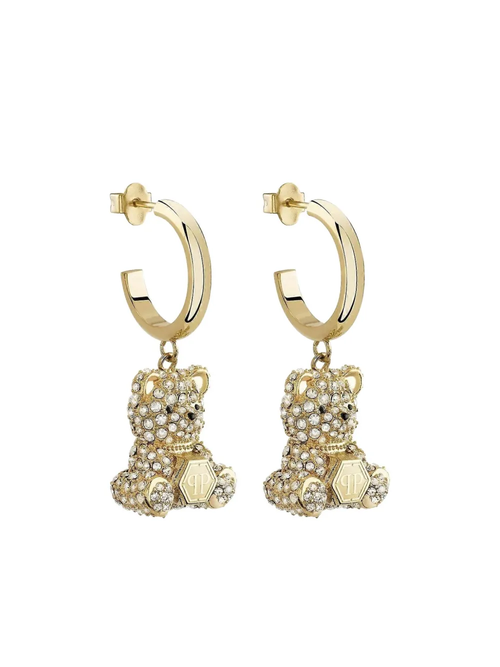 Philipp Plein Teddy Valentine hoop earrings - Oro