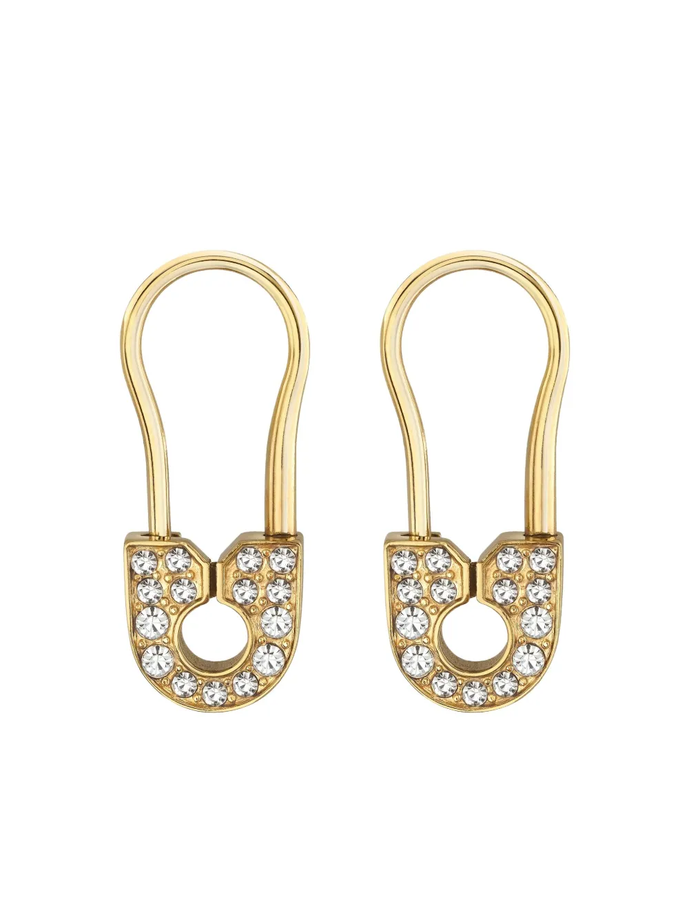 Philipp Plein Plein Safety Pin Earrings In Gold