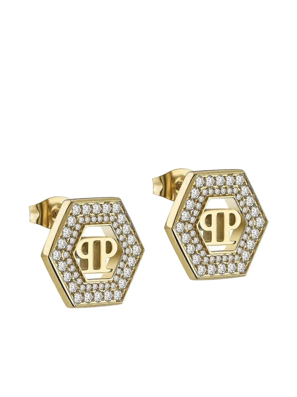 Philipp Plein Legacy oorbellen verfraaid met kristallen - Goud