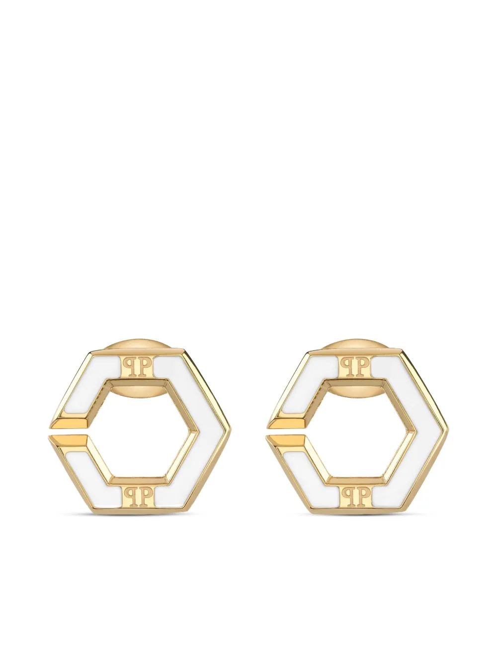 Philipp Plein Plein Legacy gold crystal earrings - Oro