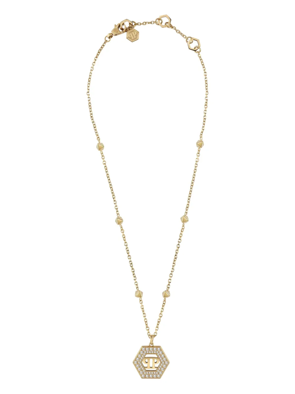 Philipp Plein Legacy Crystal-embellishment Necklace In Gold