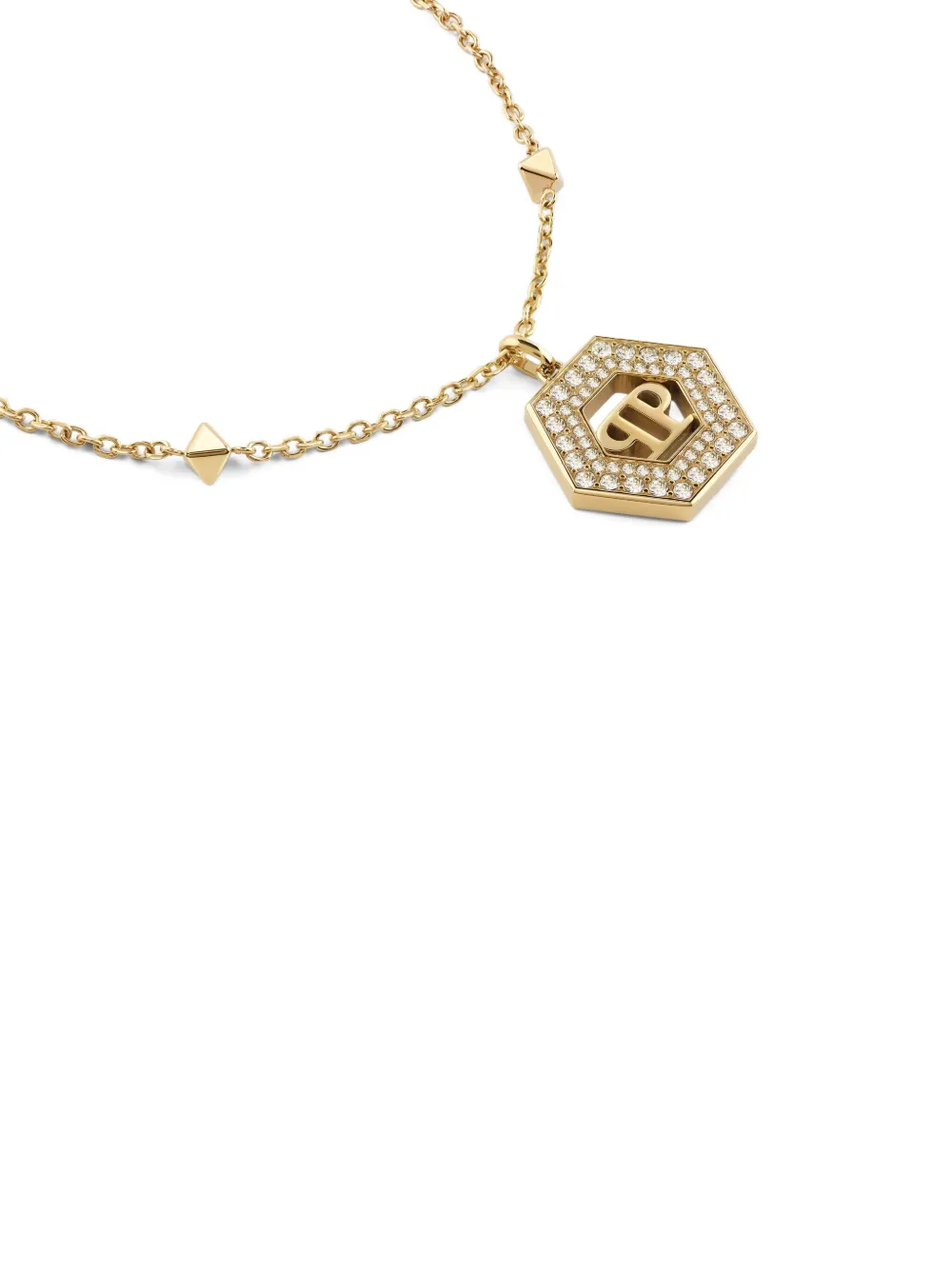 Philipp Plein Legacy Crystal-embellishment Necklace In Gold