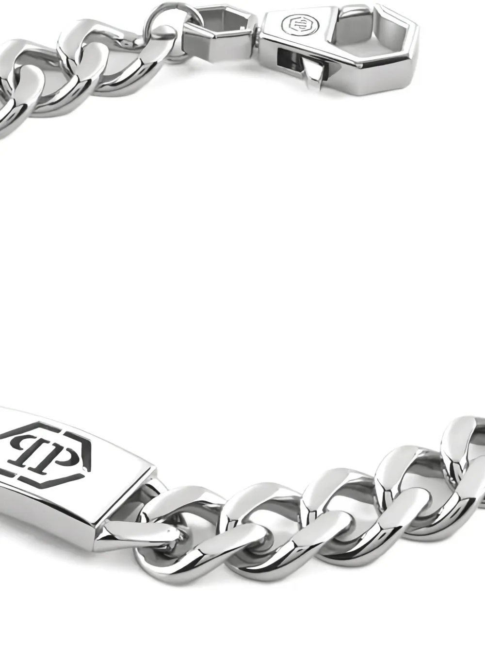 Philipp Plein Logo-plaque Bracelet In Metallic