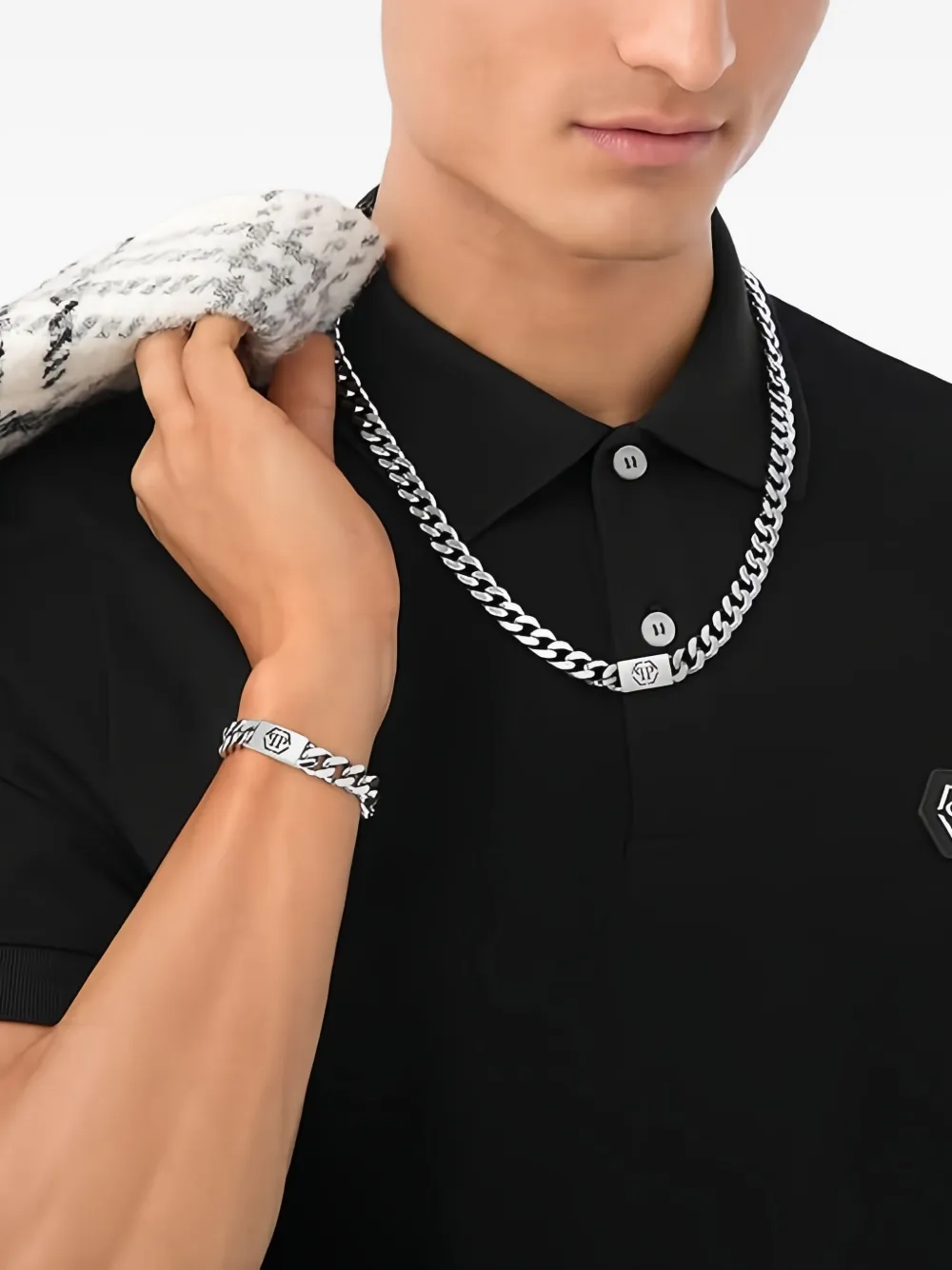 Philipp Plein Pulseira com placa de logo | Image 2