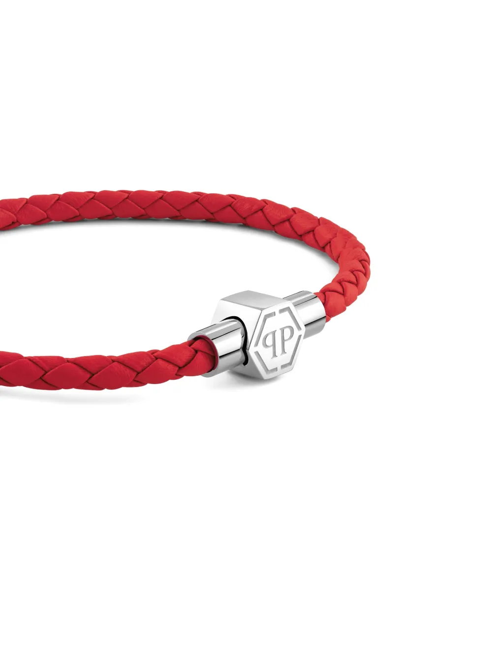  Philipp Plein Braided-leather Bracelet - Silver 