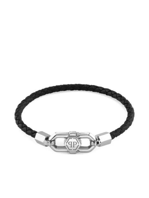 Philipp Plein braided leather bracelet