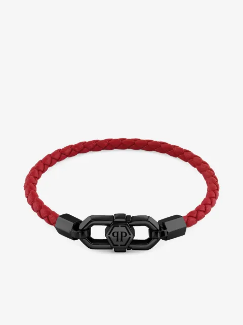 Philipp Plein Edge flätat läderarmband