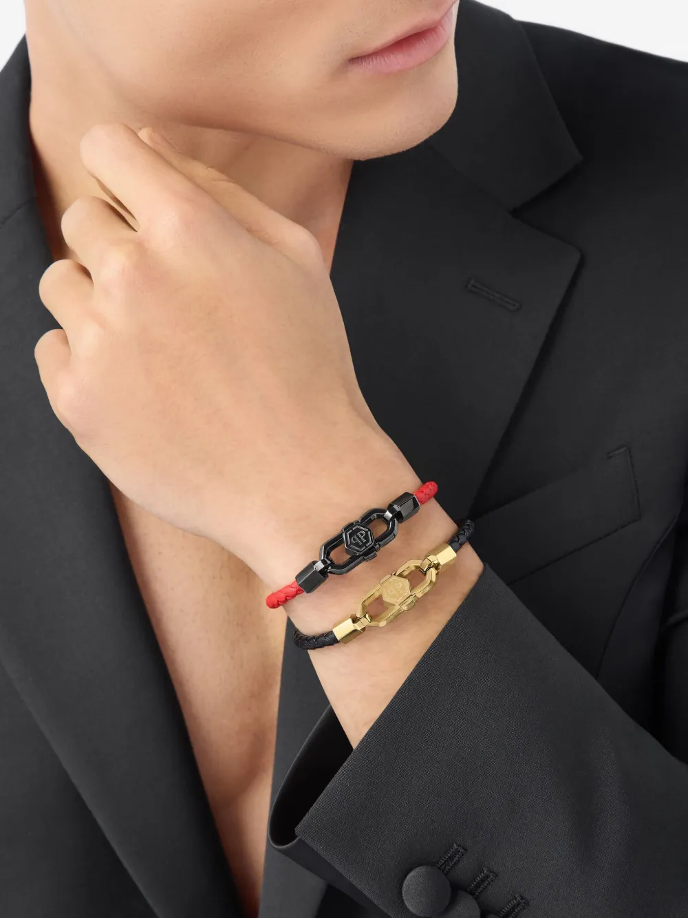 Philipp Plein leather clasp bracelet | Image 2