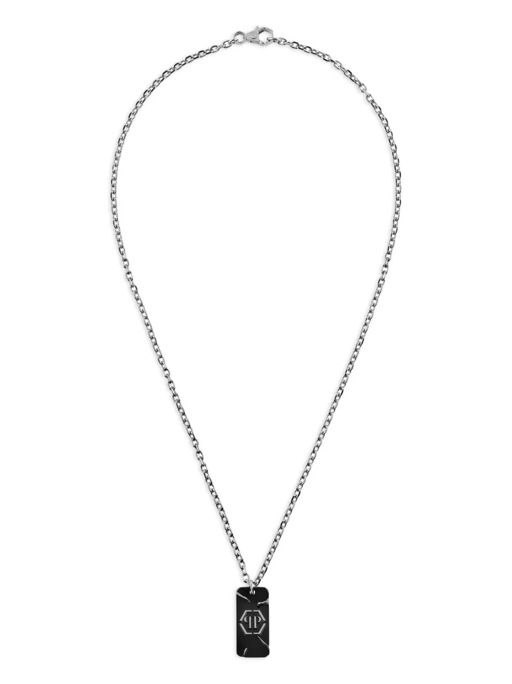 Philipp Plein collar de cadena Plein Tag | plateado | Image 1