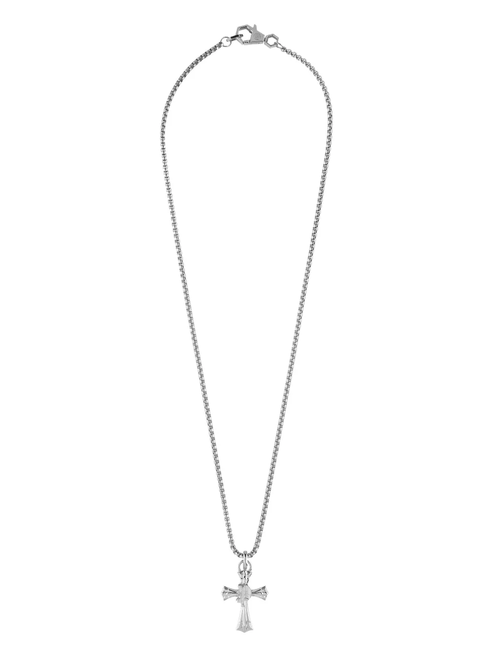 Philipp Plein Plein Valentine cross-pendant chain necklace - Argento