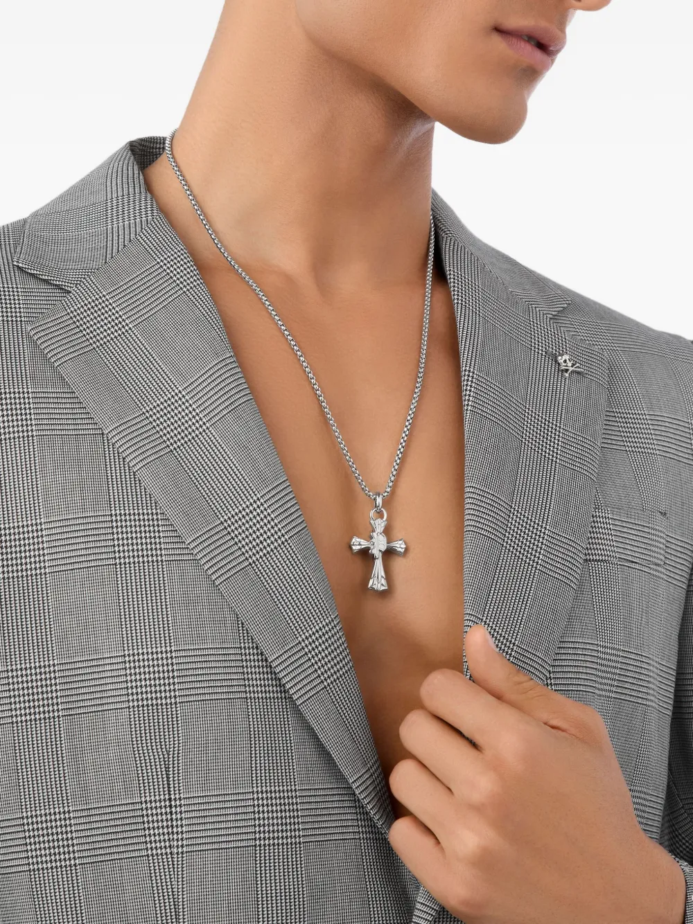 Philipp Plein Colar Plein Valentine de corrente com pingente de cruz | Image 2