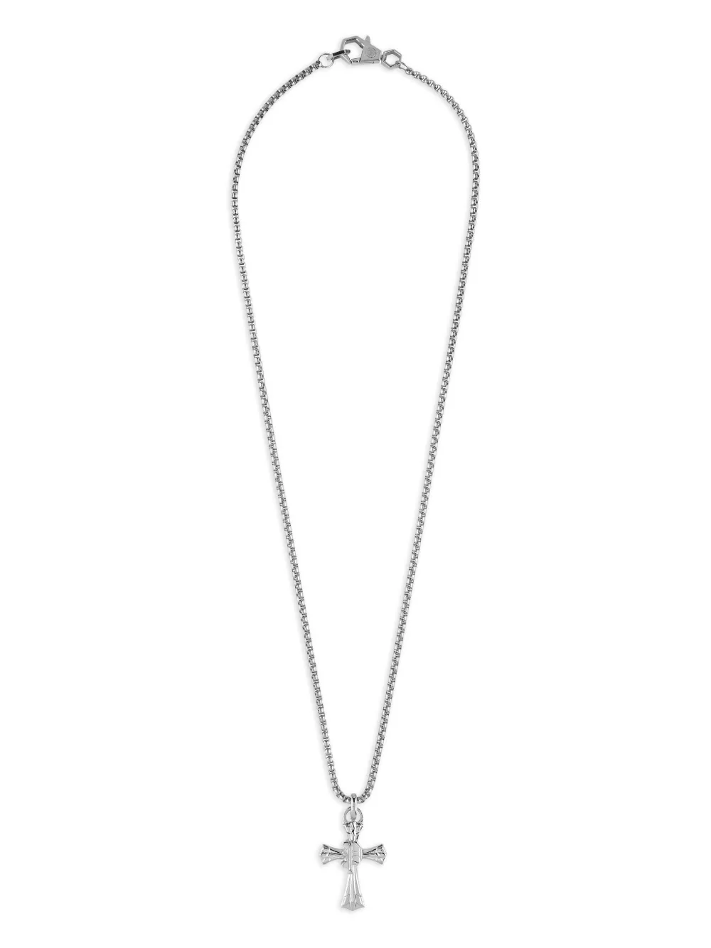 Philipp Plein Colar Plein Valentine de corrente com pingente de cruz | Prateado | Image 1
