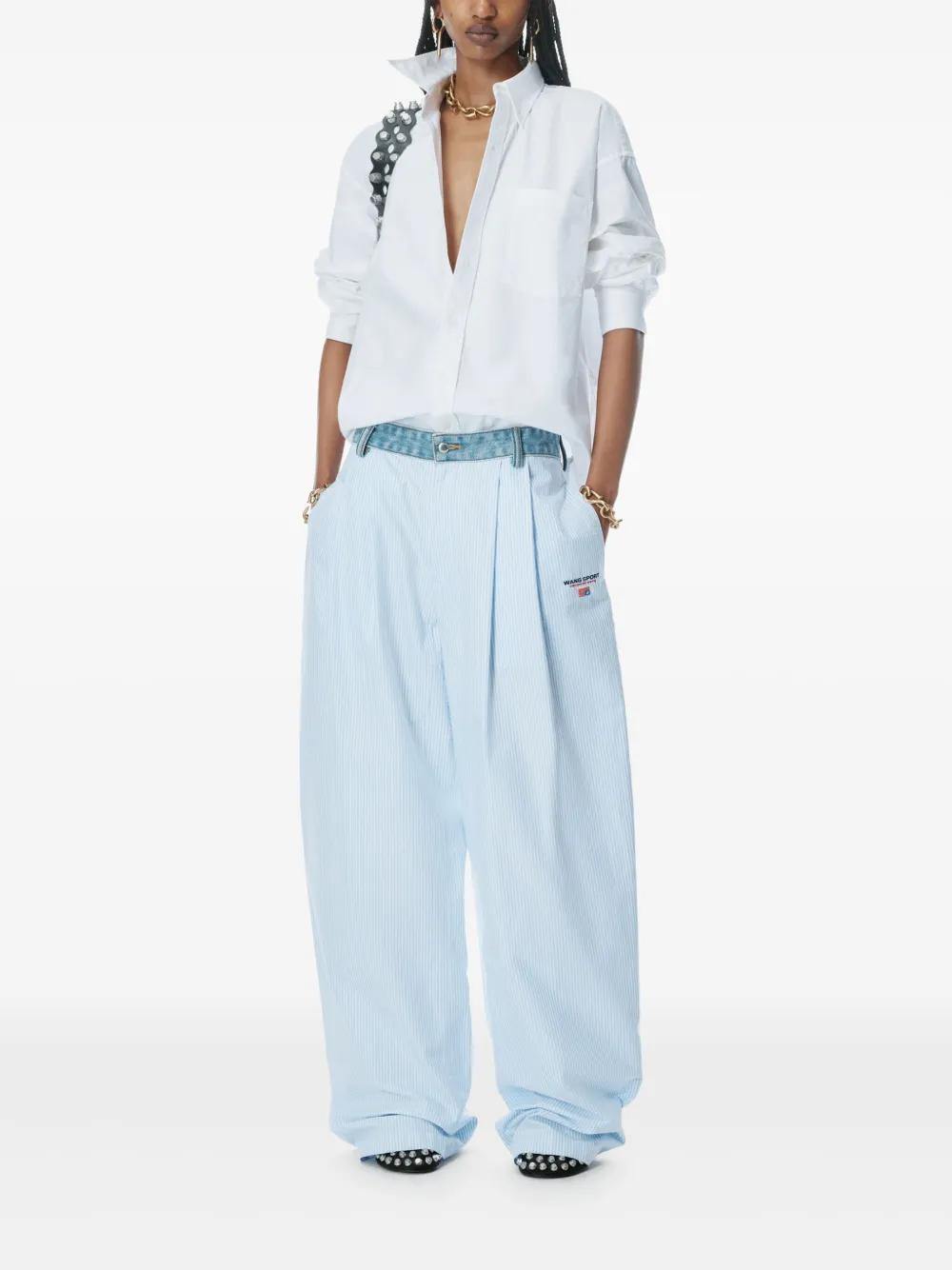 Alexander Wang Ribfluwelen broek - Blauw