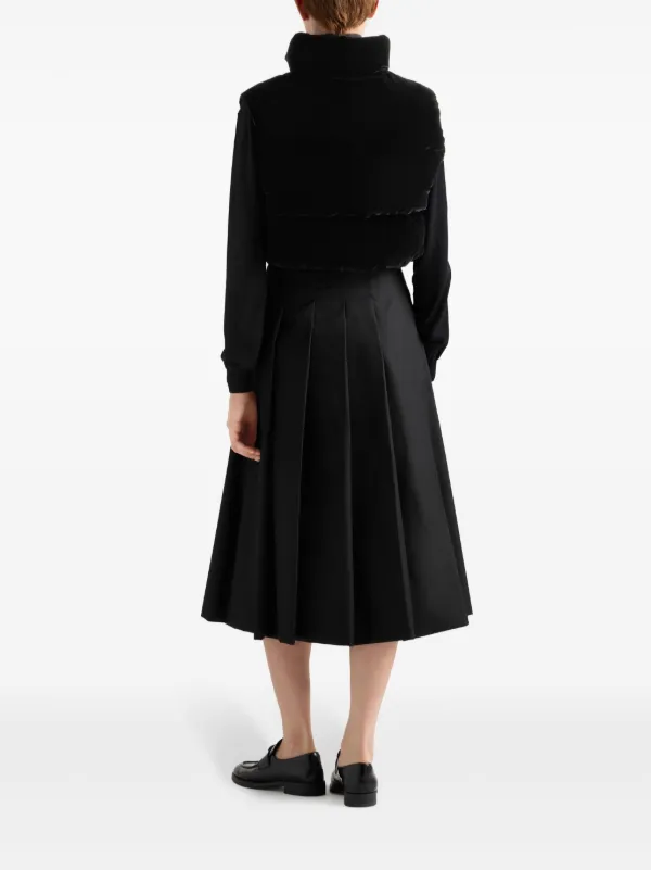 Prada Velvet Down Vest | Black | FARFETCH ZA