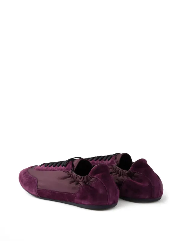 Prada Collapse Re-Nylon Suede Sneakers | Purple | FARFETCH
