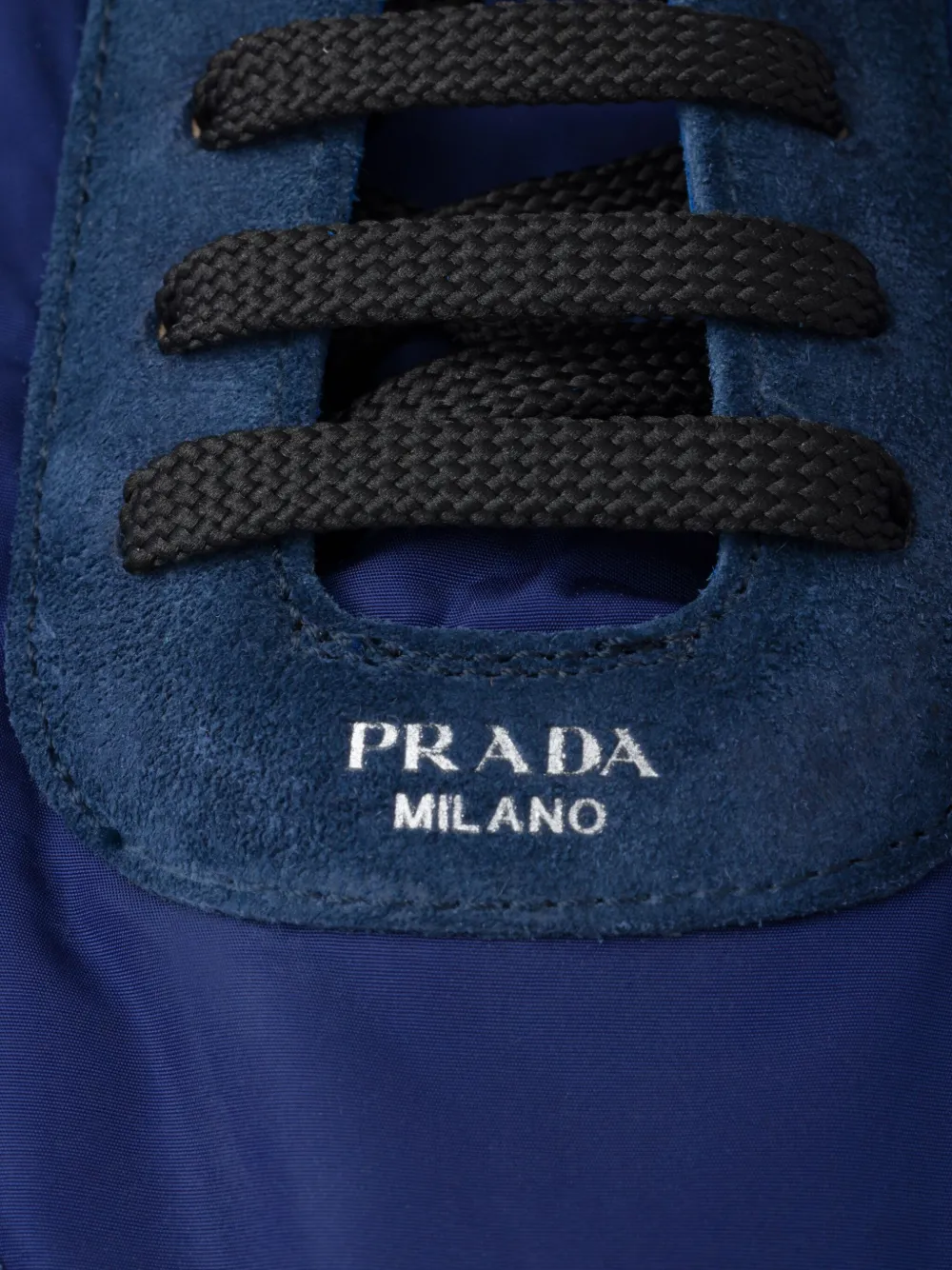 Prada Collapse Re-Nylon suede sneakers Blue