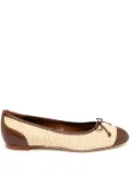 Manolo Blahnik bow detail ballerina shoes - Neutrals