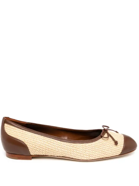 Manolo Blahnik bow detail ballerina shoes